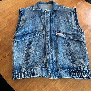 Vintage Denim Vest with zipper